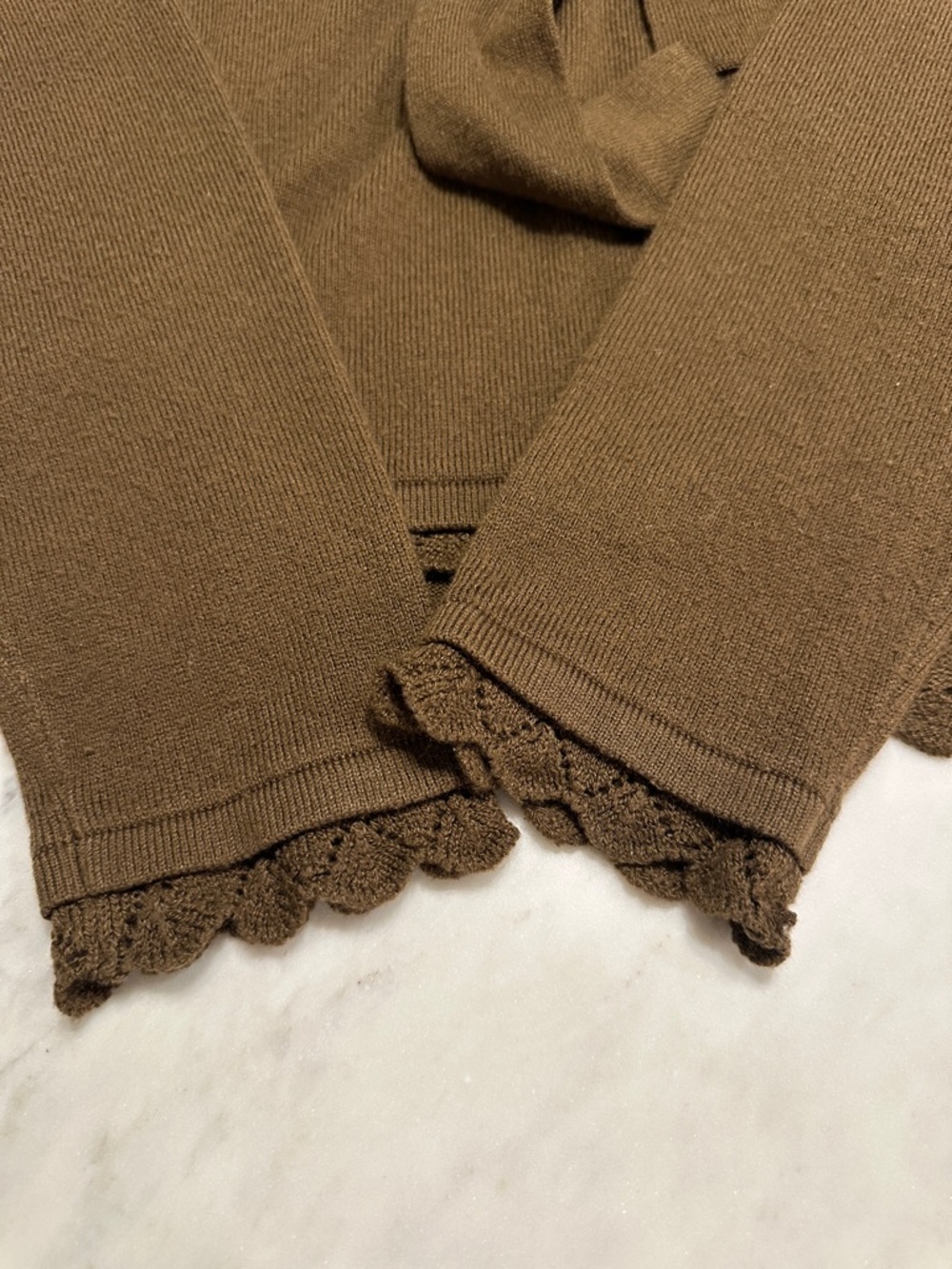 Dockers Brown Knit Tie-Neck Top - Picture 4 of 7